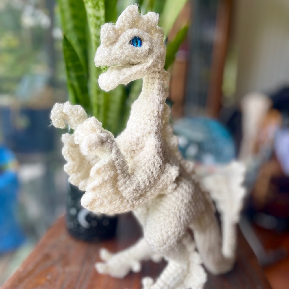 Handmade crochet dragon/dinosaur